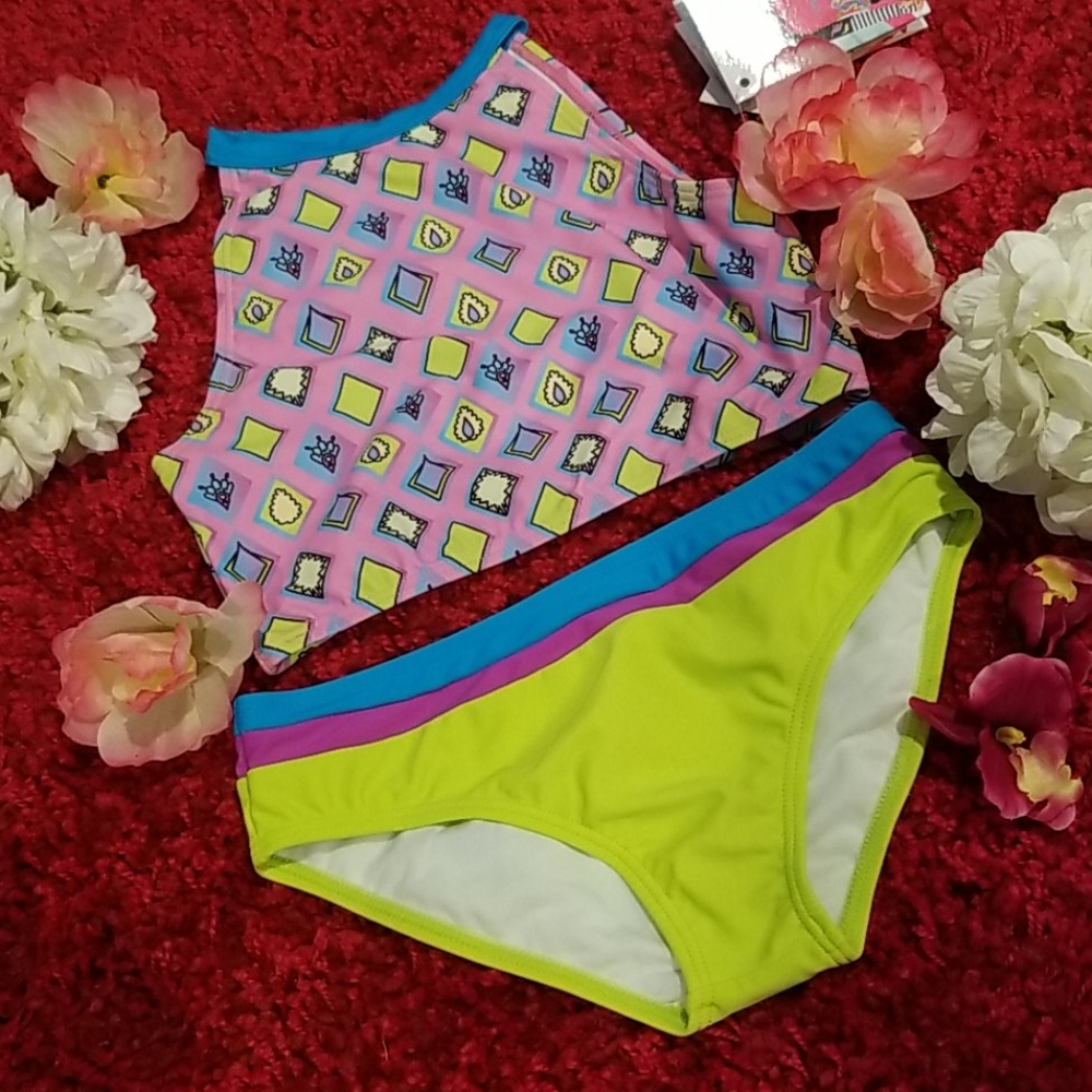 NWT Limeapple Girl's Tankini Set Size 7